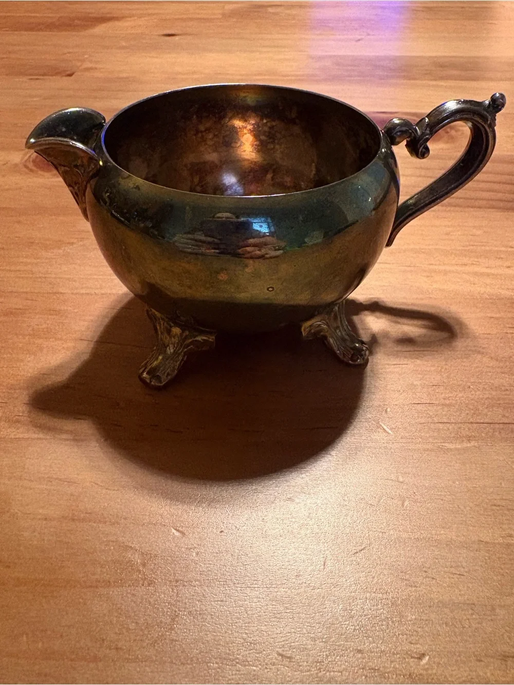 Antique-Style Creamer Pitcher in Aged Silver Finish